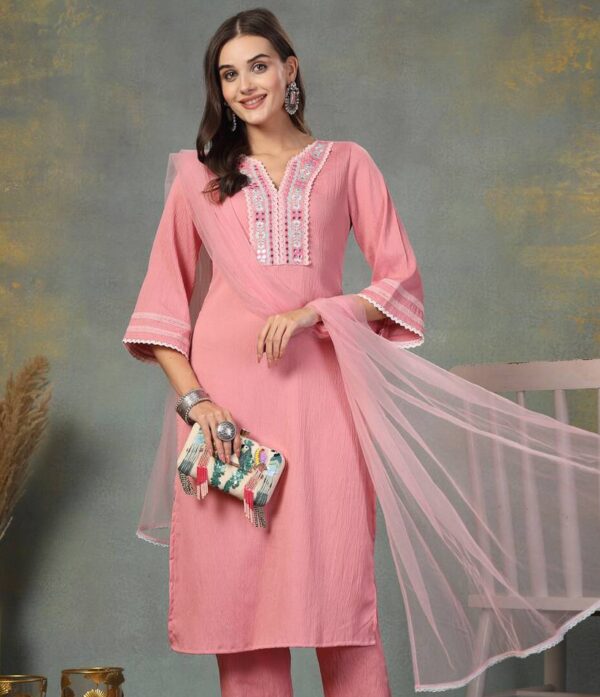Gulnaar Grace – Blush Pink Kurta Set